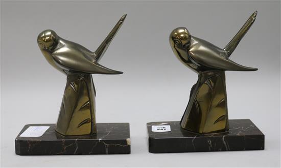 A pair of Art Deco bird book ends